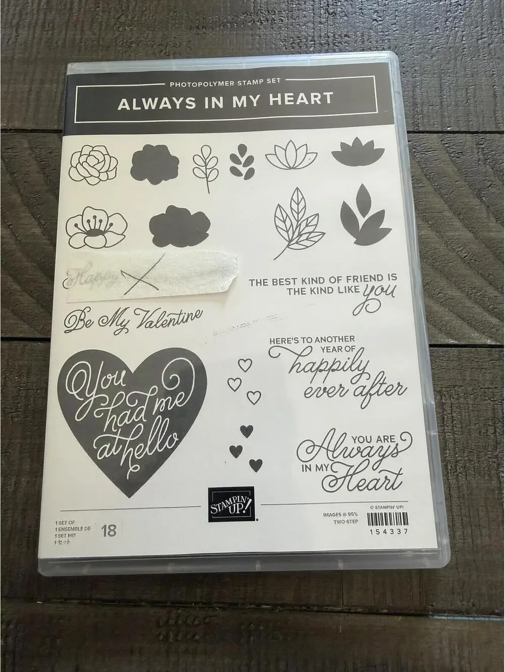 Stampin’ Up Always In My Heart stamp set with Floral Heart Dies die cut set